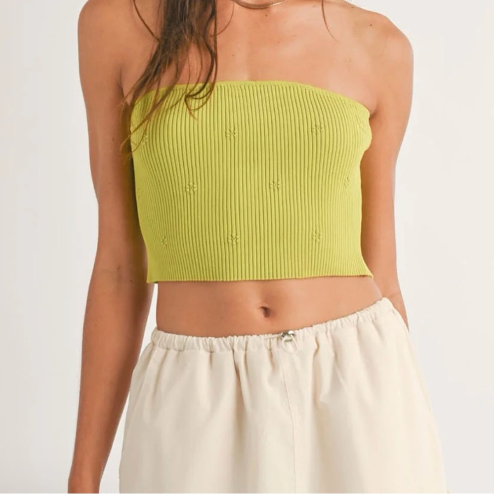 sage the label ayla flower rib tube top